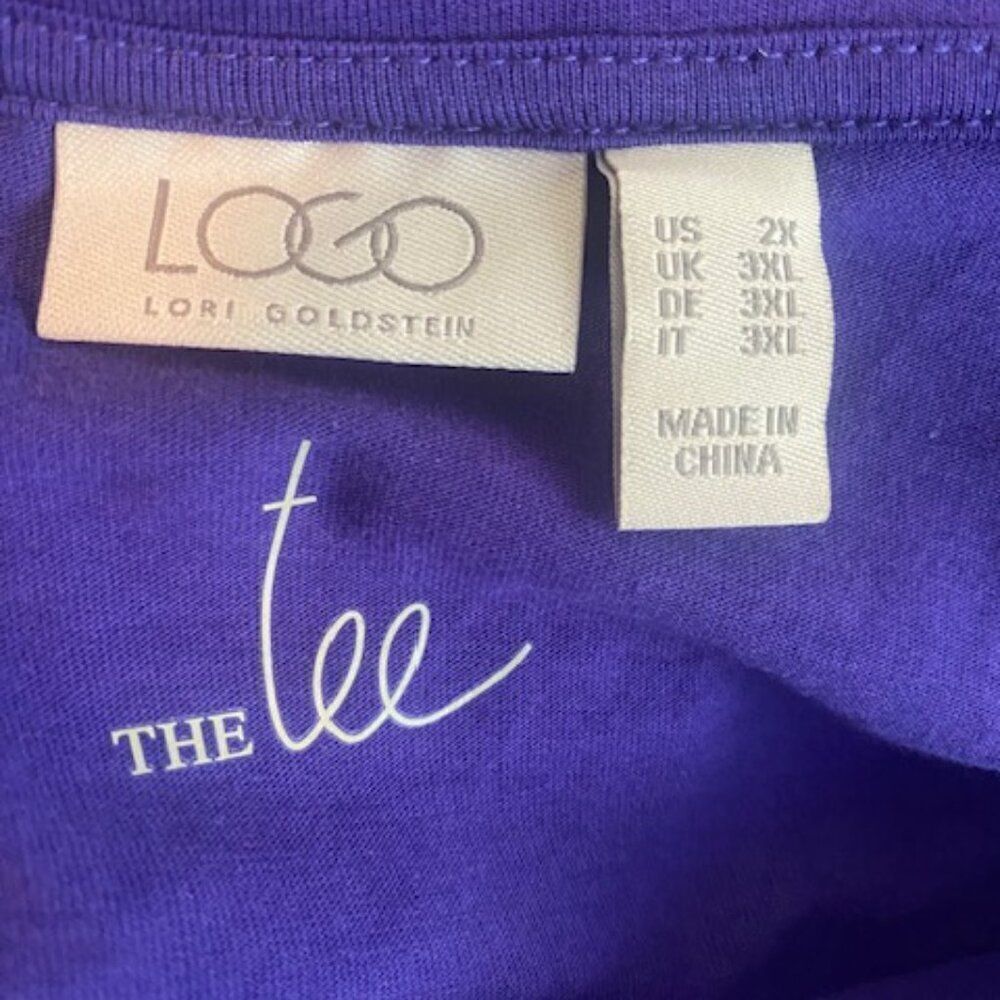 LOGO by Lori Goldstein Purple the Tee, size 2X - Picture 3 of 4